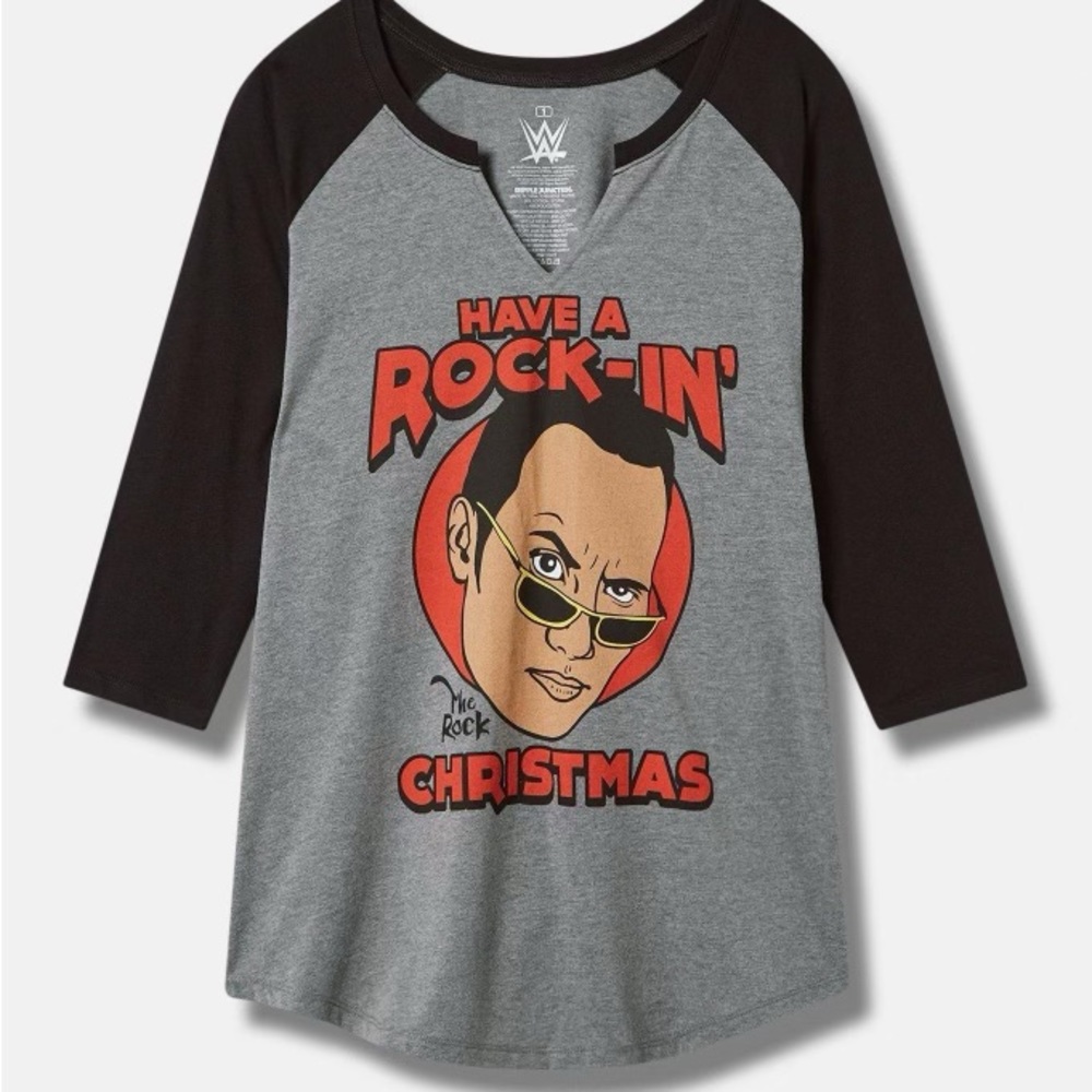 torrid The Rock Christmas Raglan 6X NWT